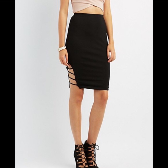 Charlotte Russe Dresses & Skirts - NWT Black Caged Fitted Midi Pencil Skirt